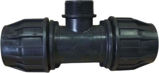 Screwy T Shaped Male Connector Φ40x1 1/4" PN16 Eurodrip