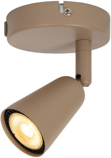 Lucide Lightning Tiana Μονό Σποτ με Ντουί GU10 σε Καφέ Χρώμα