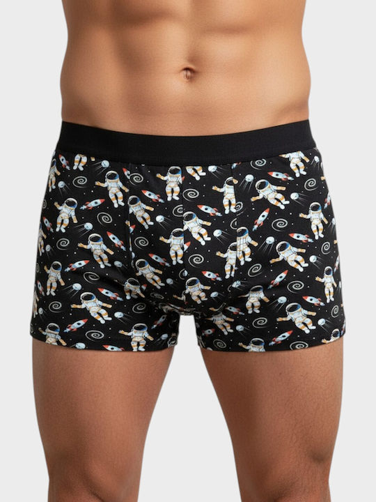 Herren Boxershorts Schwarz mit Mustern