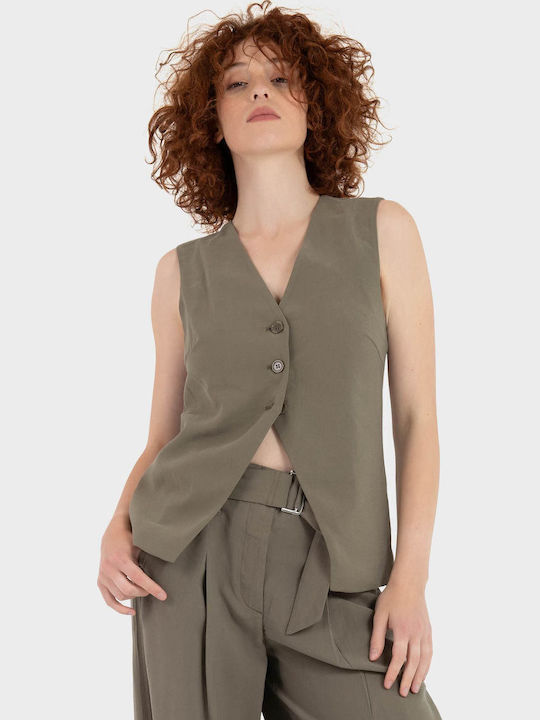 Only Γυναικεία Ζακέτα Olive
