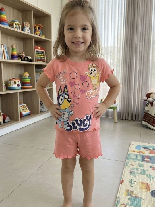 Tres Chic Pijama Copii Vară Piersică