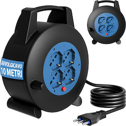 Bakaji Extension Cord Cable 4 Sockets with Length 10m
