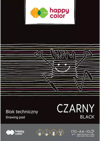Happy Color Ruled Notebook A4 20 Paper Sheets Black