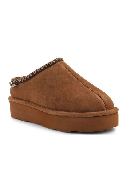 Bearpaw Вълнени Зимни Дамски Пантофи Бежови