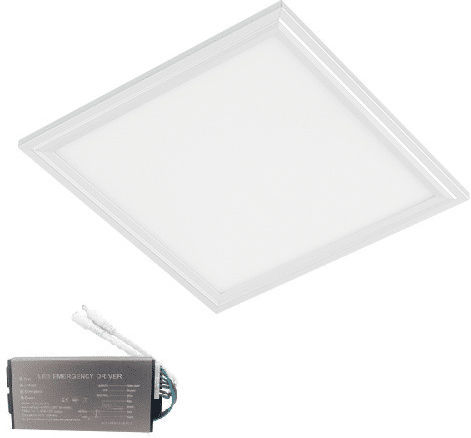Led Panel 40w 6500k 595x595mm White Frameip54+emergency Kit