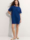 Summer Mini T-Shirt Dress Ink Blue