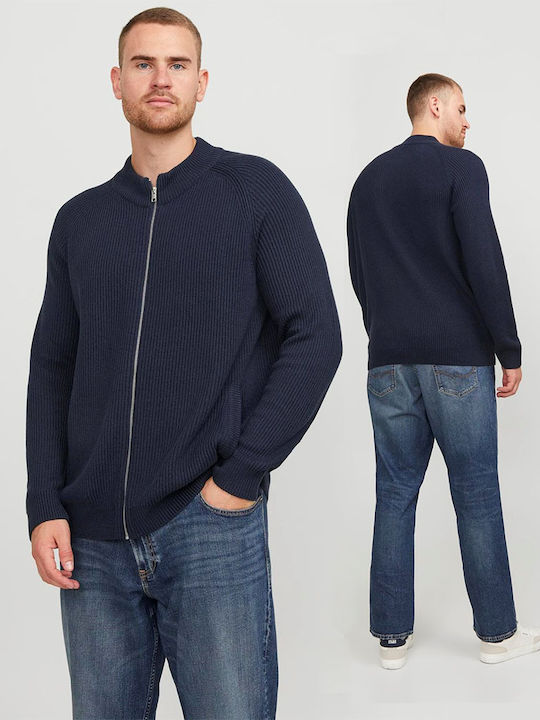 Jack & Jones Мъжка Плетена Жилетка Тъмносин