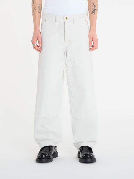 Selvedge Double Knee Men's Jeans Pants White