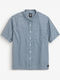 Short Sleeve Cotton Checked Shirt Dawn Mist/paris