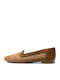 Leather Women's Moccasins in Tabac Brown Colour