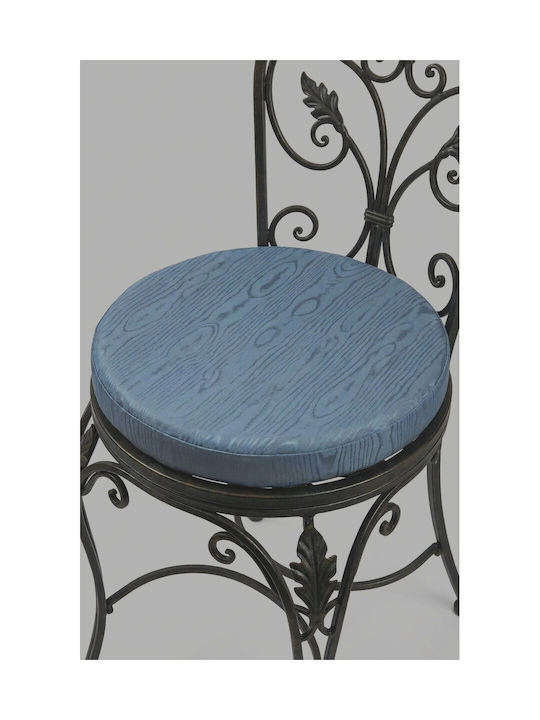 Eisen-Schmiede Rundstuhlkissen 42x42x6 Körper Blau