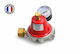 Proton High Pressure Gas Regulator with Flow Manometer 50 kg/h Red