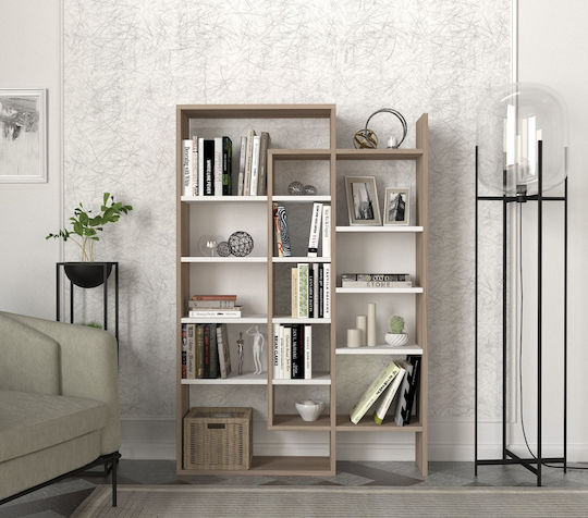 Geo Space Bookcase White-Brown 94.2x22x139.5 cm