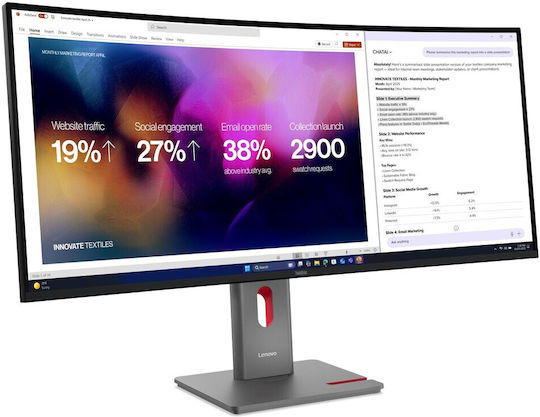 Lenovo ThinkVision P40WD-40 Monitor Ultrawide IPS HDR Curbat 39.7" 5120x2160 cu Timp de Răspuns 4ms GTG