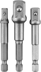 Graphite Καρυδάκια με Καρέ Υποδοχής 1/2", 1/4", 3/8", HEX Σετ 3τμχ