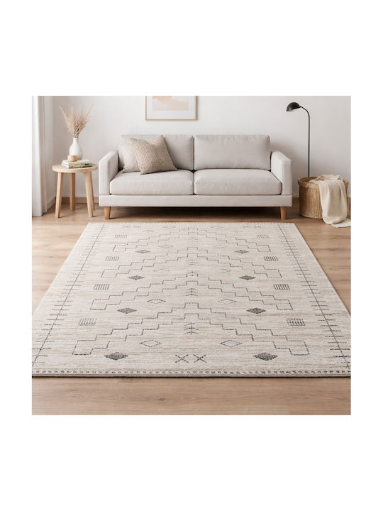 Shaggy Geometric Covor Living Rectangular Crem Gri 240x300cm