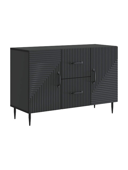 Wooden Sideboard with Drawers Black 89x34.5x60cm