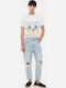 Pantalon De Blugi Cropped Albastru