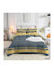 Marwa Cotton Duvet Cover Set 220x240cm Super King with 2 Pillowcases Gray