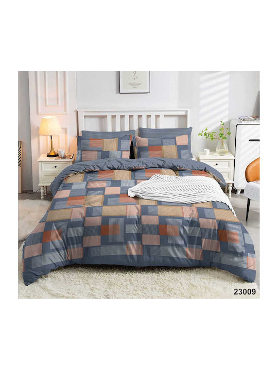 Marwa Set Cotton Duvet Cover 220x240cm Super King with 2 Pillowcases Multicolour