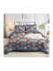 Marwa Set Cotton Duvet Cover 220x240cm Super King with 2 Pillowcases Multicolour