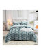Marwa Cotton Duvet Cover Set 220x240cm Super King with 2 Pillowcases Green