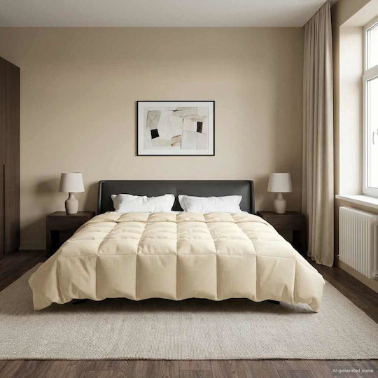 vidaXL Samtige Übergröße Decke 240x260cm Crem