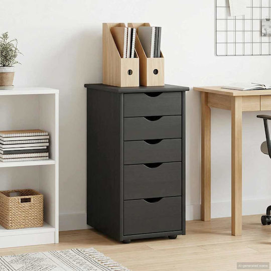Sertar De Birou Din Lemn Masiv Negru 34x39x61.5cm Sertar De Birou Din Lemn Masiv Negru 34x39x61.5cm