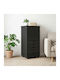 Büroaufbewahrungsschublade aus Massivholz Schwarz 53x39x103cm