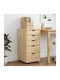 Office Drawer Made of Solid Brown Wood 34x39x61.5cm
