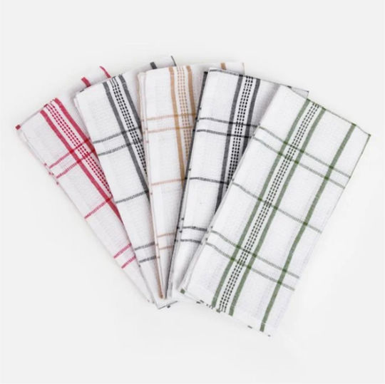 Tea Towel In White Colour 58x39cm 5 Pieces Tea Towel In White Colour 58x39cm 5 Pieces