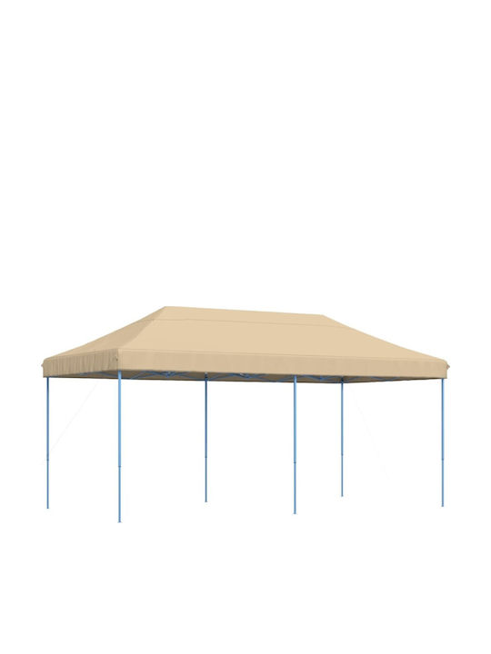 Klikareto Zusammenklappbares Gazebo Garten Beige 3x6m