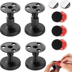 Adjustable από Ανοξείδωτο Ατσάλι Πόδι 4τμχ για Κρεβάτι Μαύρο