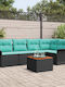 Garden & Outdoor Furniture Sets Living Room Set 6 Pieces Black
