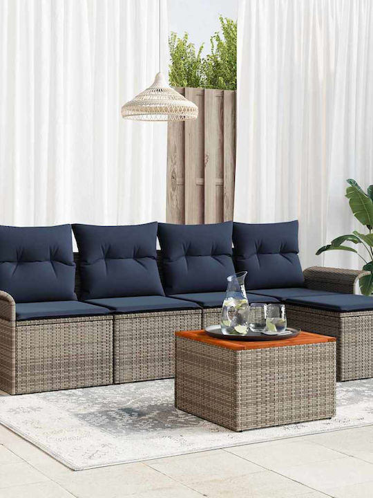 Garten- und Outdoor-Möbelsets 6 Stück Grau und ...