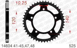 Afam Steel Rear Sprocket 525 Chain Code 14604-43 Afam Steel Rear Sprocket 525 Chain Code 14604-43