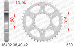 Afam Stahl Hinteres Ritzel 530 Kette Code 16402-40