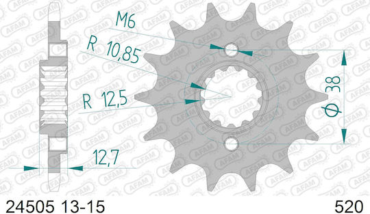 Afam Front Sprocket 520 Chain Code 24505-15