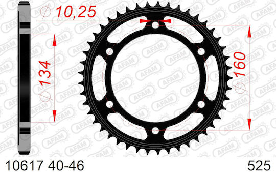 Pinion Spate Din Oțel Afam Lanț 525 Cod 10617-42
