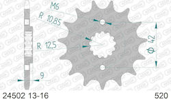 Afam Front Sprocket 520 Chain Code 24502-15