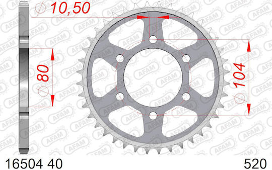 Pinion Spate Din Oțel Afam Lanț 520 Cod 16504-40