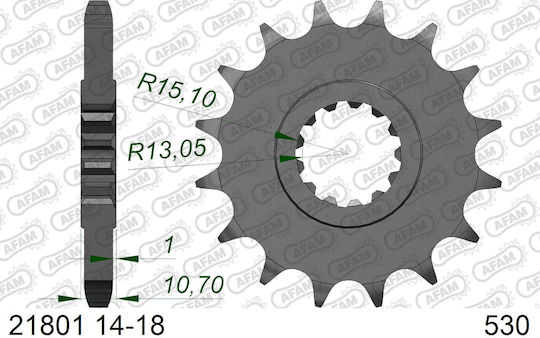 Afam Vorderes Ritzel 530 Kette Code 21801-17