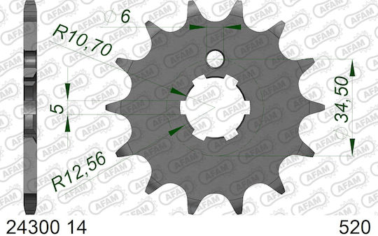 Afam Front Sprocket 520 Chain Code 24300-14
