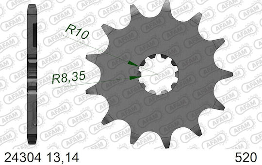 Pinion Față Afam Lanț 520 Cod 24304-13