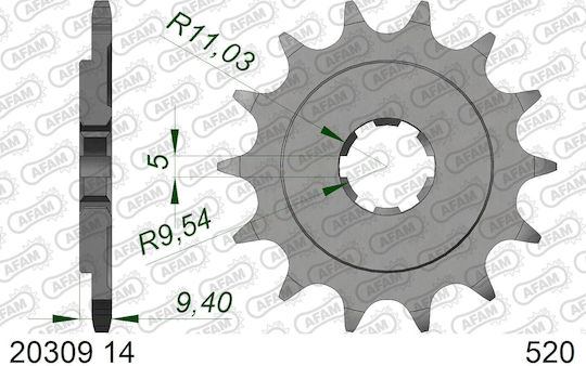 Afam Vorderes Ritzel 520 Kette Code 20309-14