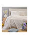24home.gr Ultra Line Set Double Bed Sheets With Rubber Hugger 160x200+32cm Coral Light Grey 4 Pieces