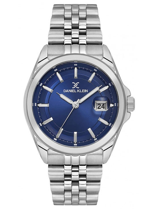 Daniel Klein Herrenuhr Batterie mit Silber Metall-Armband