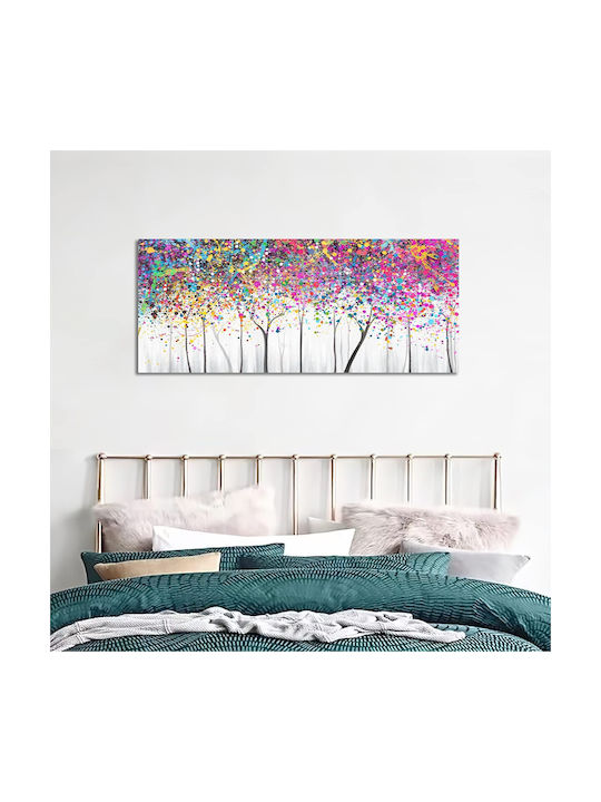 Pictură Pe Pânză Abstractă Copaci Colorați Mari 120 X 50 Cm