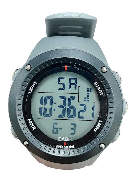 Digital Men's Watch 43mm Battery with Gray Rubb...