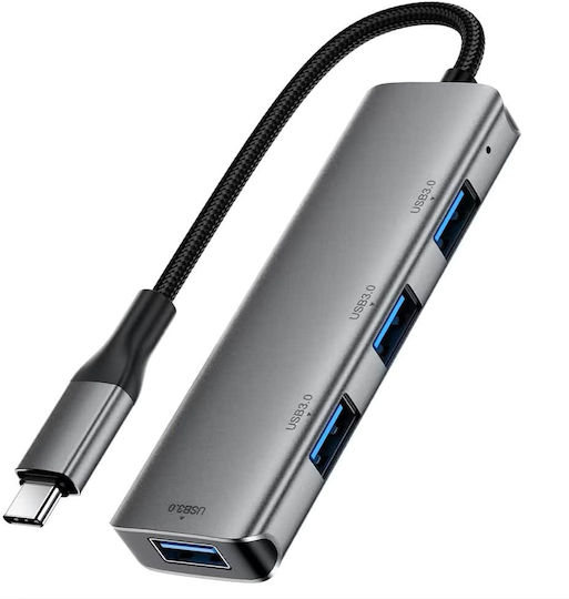 Acefast Hub 4 Ports with USB-A Connection Gray